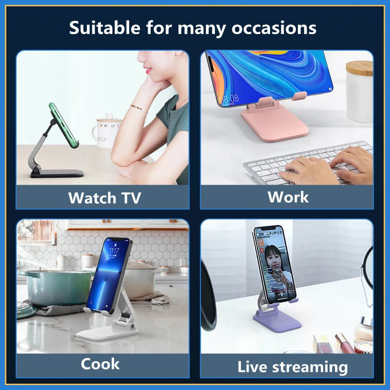 Foldable ABS Desktop Mobile Phone Stand Pad