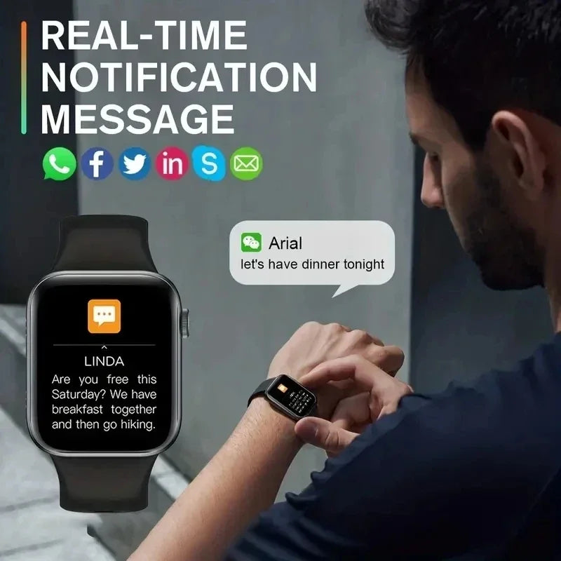 New Smartwatch Men Android IOS Phone Screen Bluetooth