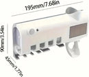 Wall mounted toothpaste dispenser toothbrush slots,