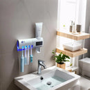 Wall mounted toothpaste dispenser toothbrush slots,
