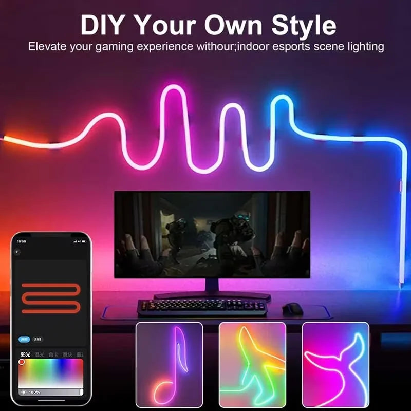 USB RGBIC Neon LED Strip RGBIC Neon lamp tape