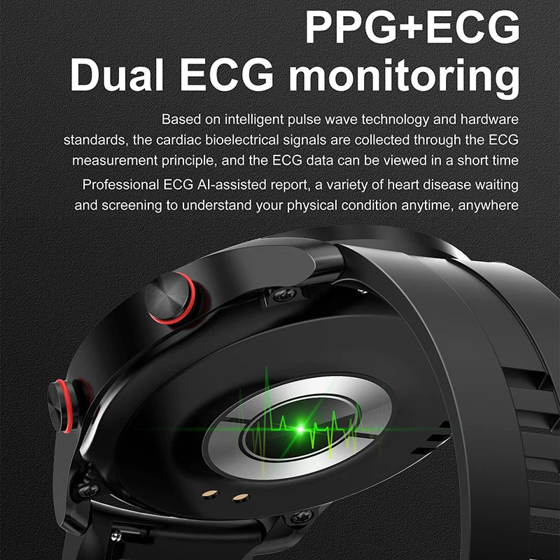 ECG+PPG Bluetooth Call Smart Watch Men Laser