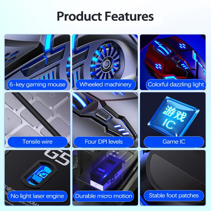 UTHAI G5 Six key wired illuminated gaming mouse,